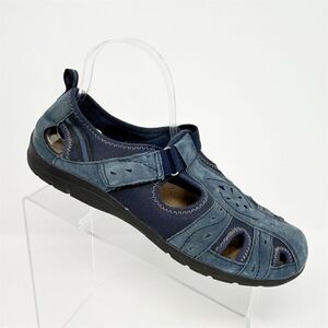 Earth Origins Women's Blue Leather Comfort Flats Size 11M Closed Toe Casual